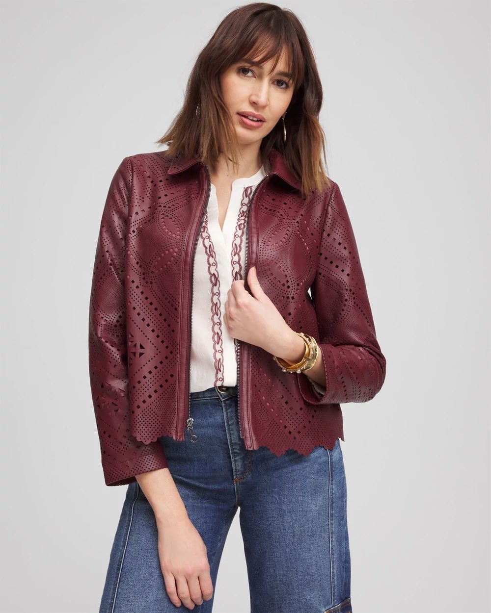 Cutout Faux Leather Jacket | Chico's